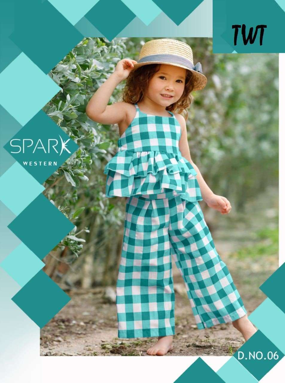 twt spark series 01-06 poly rayon western children dresses collection