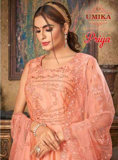 Umika Designer Priya series 1001-1011 silk embroidery lehenga