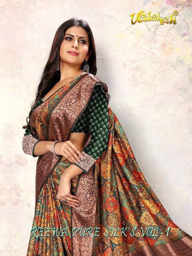 Vaishali fashion reewa pure silk vol 1 series 52201-52213 silk saree