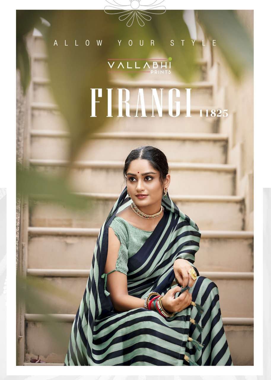 Vallabhi firangi 11825 Moss Chiffon Print saree