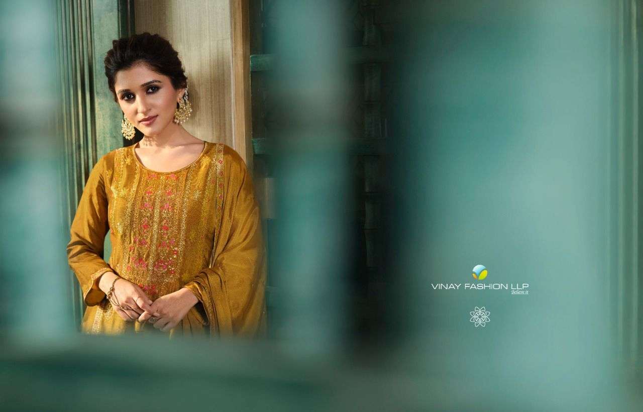 VINAY TUMBAA ZARI DESIGNER PURE VISCOSE DOLA JACQUARD SUIT 