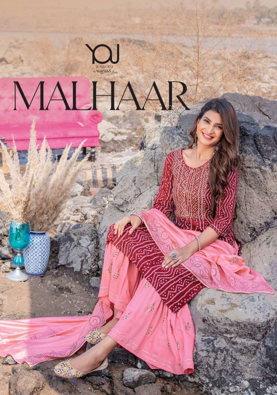 wanna malhaar vol 2 series 201-206 pure bandhani rayon work suit