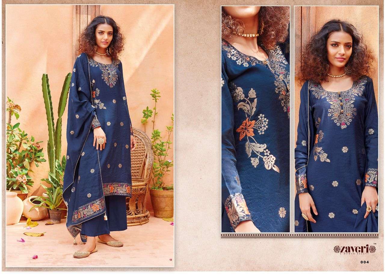 ZAVERI ZEENATH DESIGNER VISCOSE SILK TASSEL SUIT 