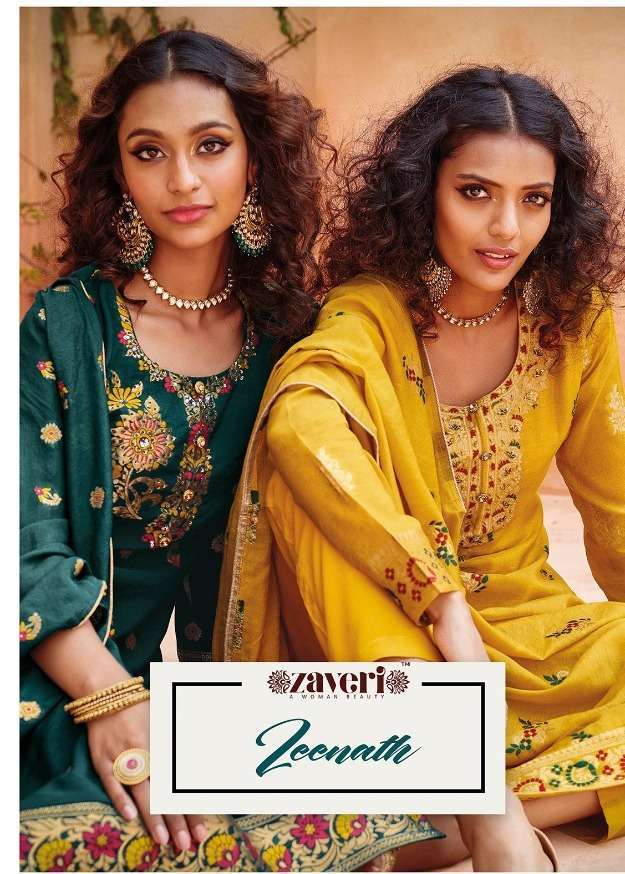 zaveri zeenath series 001-006 viscose silk tassel weaving & khatli hand work suit