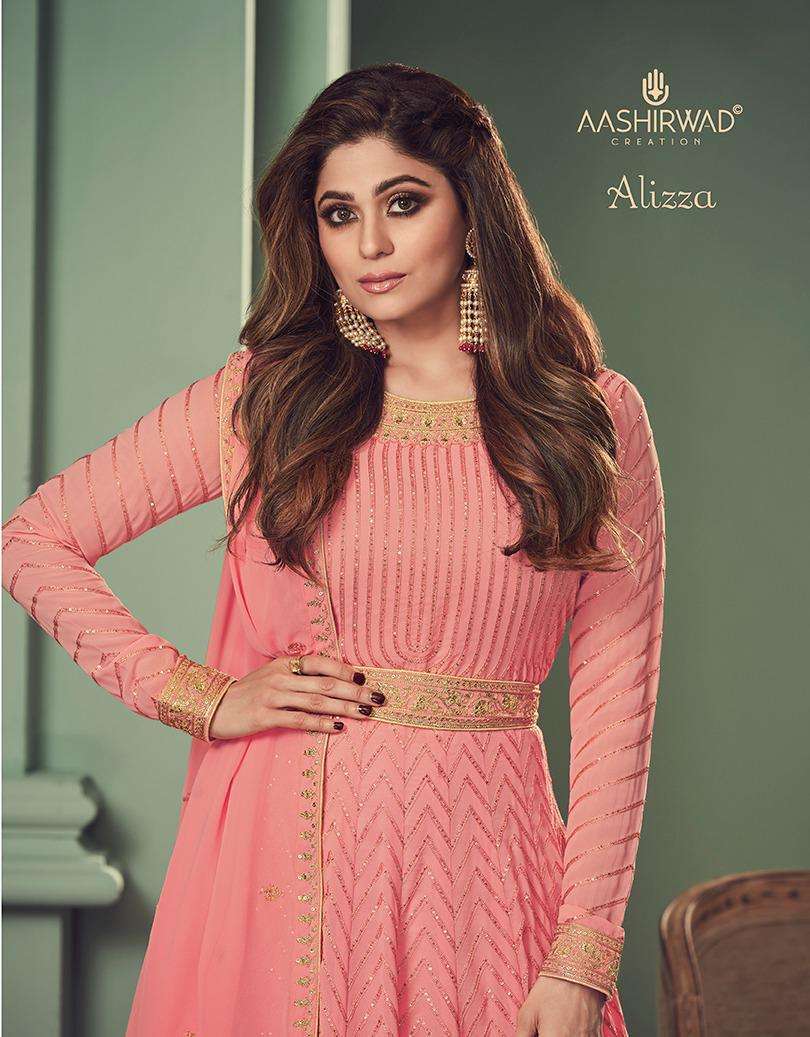 aashirwad creation alizza series 8525-8529 real georgette suit 