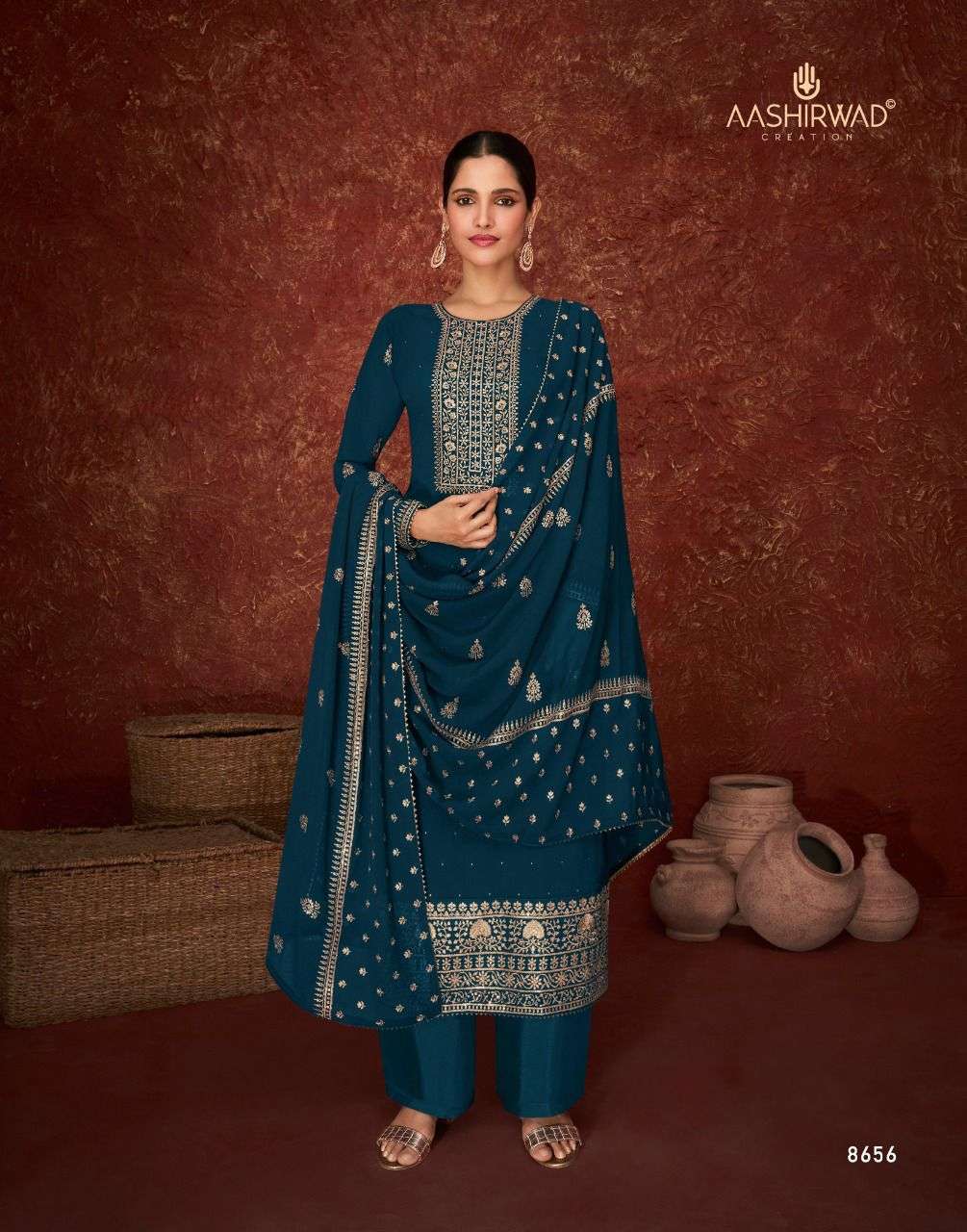 AASHIRWAD PARINEETA DESIGNER REAL GEORGETTE SUIT 