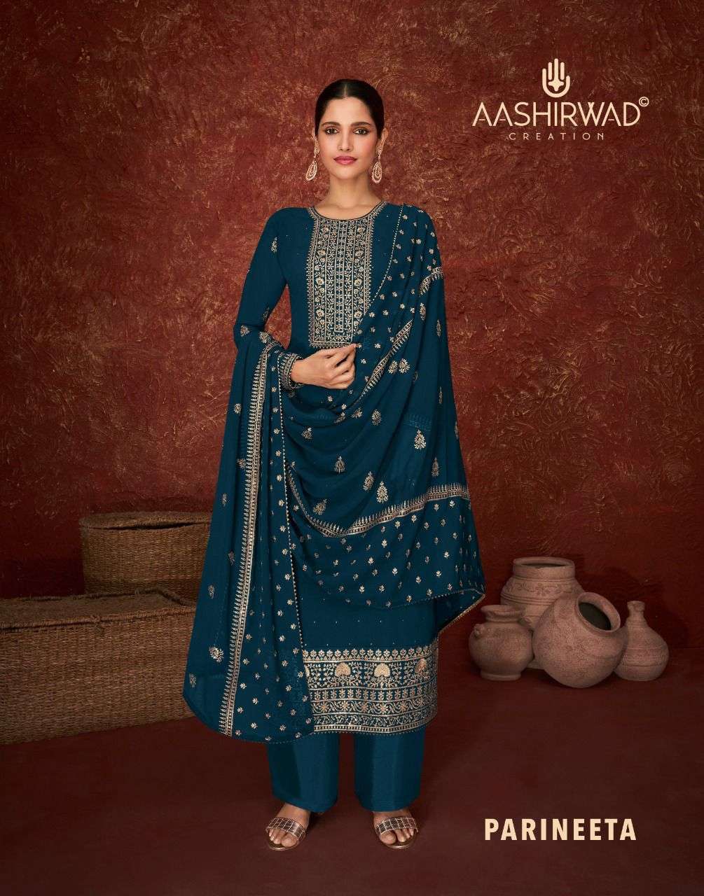 aashirwad parineeta series 8656-8660 real georgette suit 