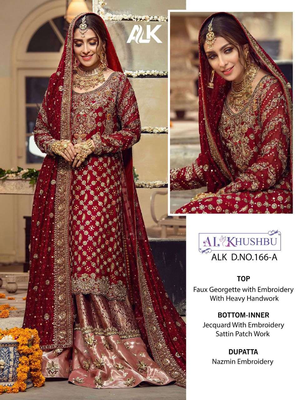 AL KHUSHBU SERIES 166-A DESIGNER FAUX GEORGETTE SUIT 