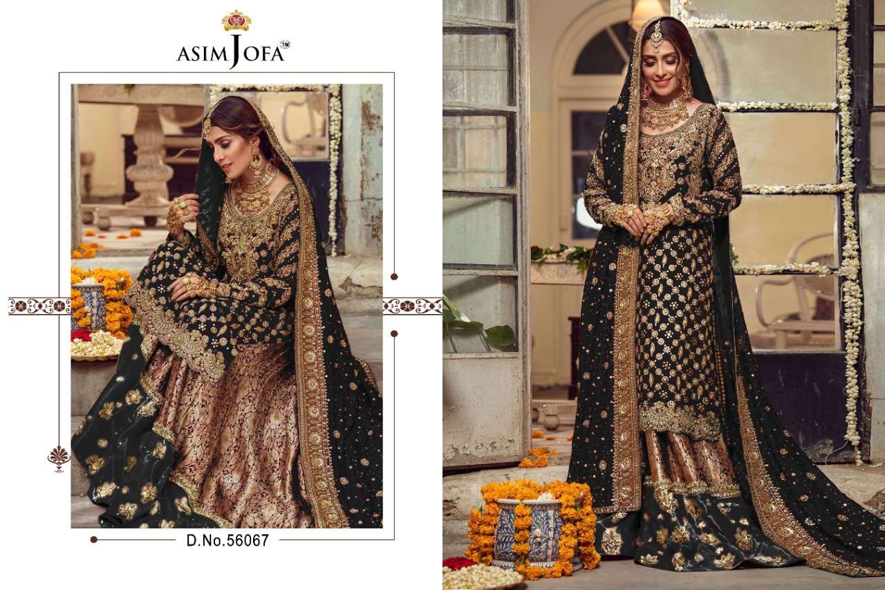 ASIM JOFA 56067 DESIGNER BLACK COLOR FAUX GEORGETTE SUIT 