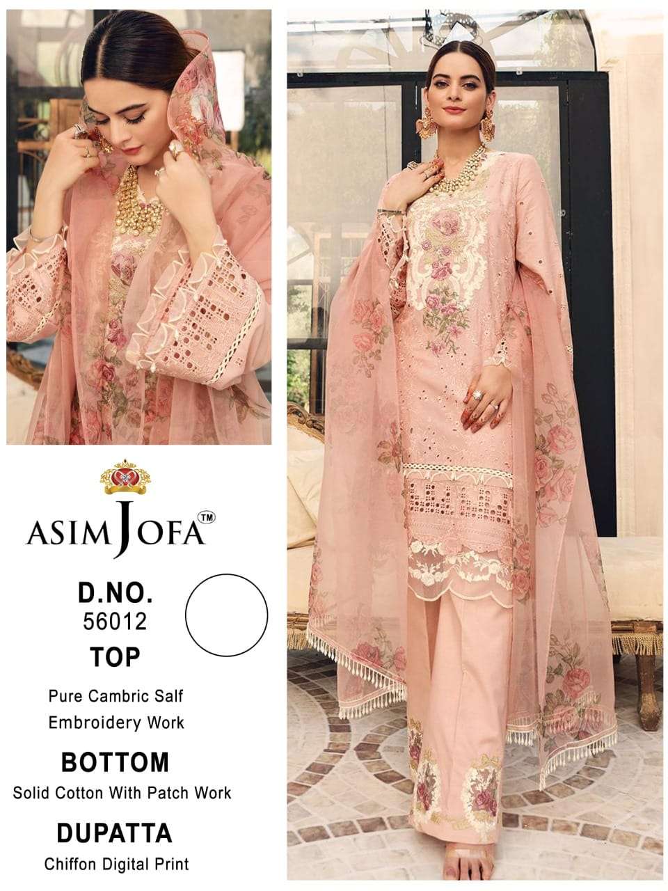 ASIM JOFA JF 56012 DESIGNER PURE CAMBRIC SUIT 