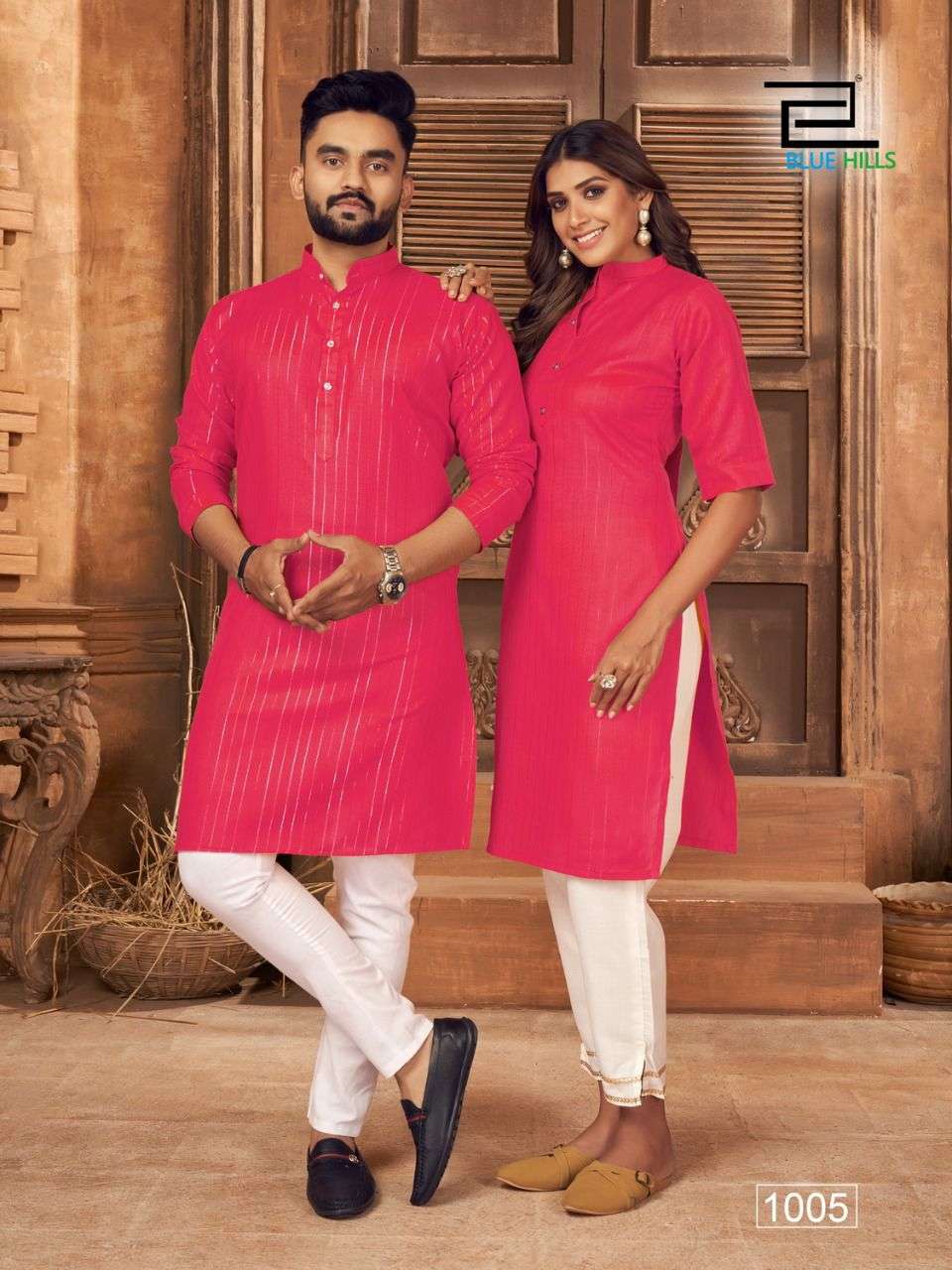 BLUE HILLS TWINING DESIGNER COTTON SLUB KURTA 