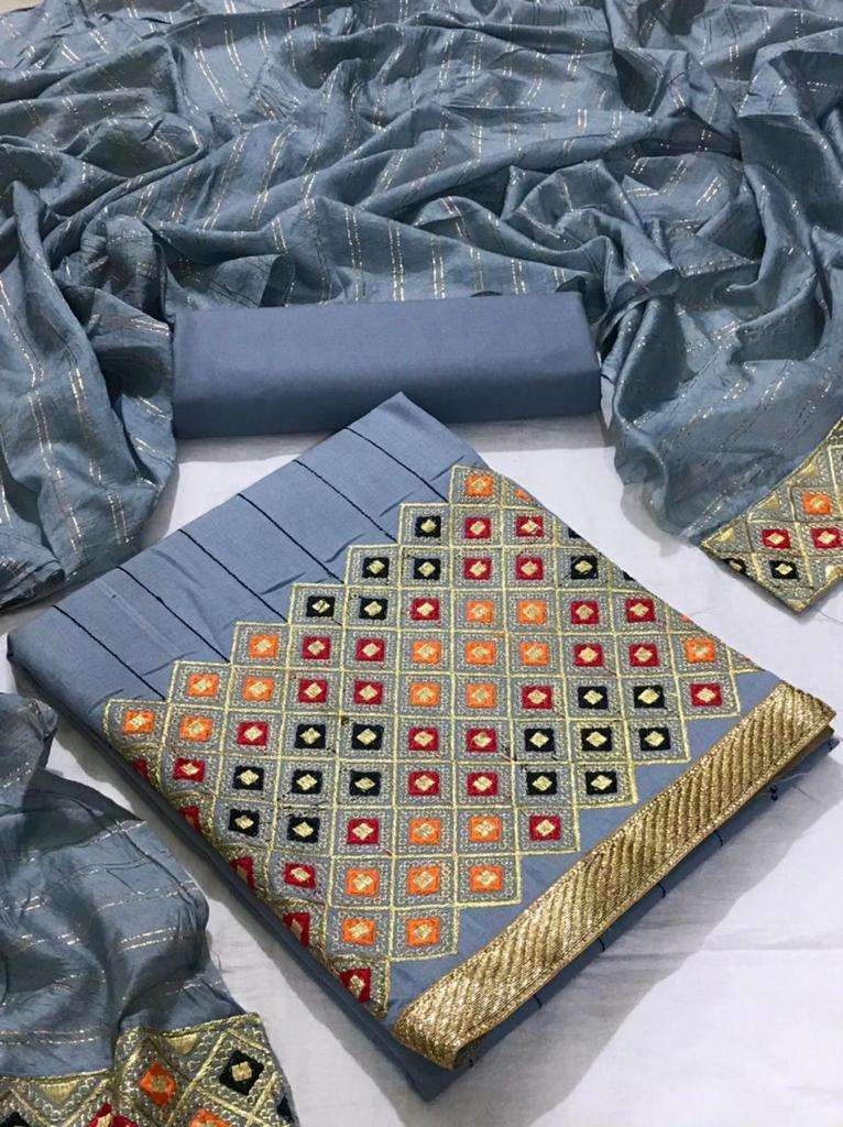 BT-07 DESIGNER SLUB COTTON MULTI WORK NON CATALOG SUIT 