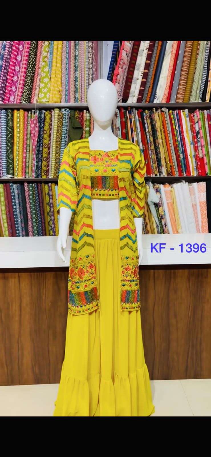 BT-13 KF-1396 DESIGNER GEORGETTE KURTI WITH KOTI 