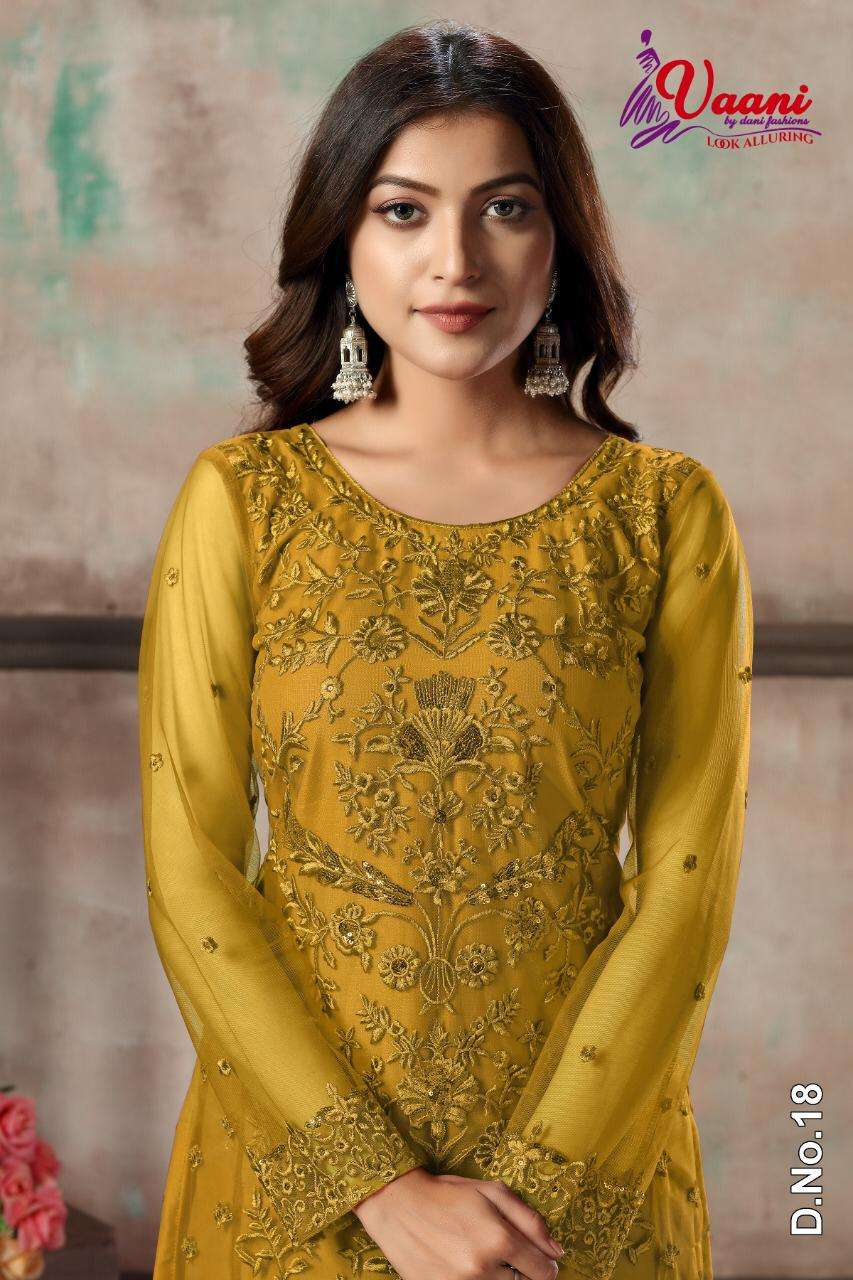 Dani Vaani Net Vol 1 series 11-18 Net With Heavy Tone to Tone thready work suit