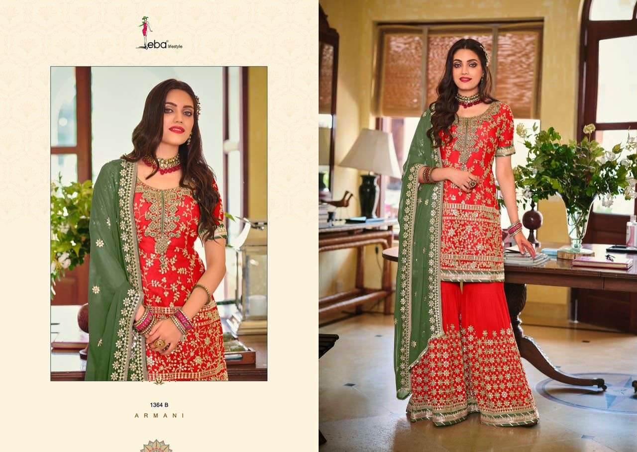 EBA ARMANI COLOR EDITION DESIGNER FAUX GEORGETTE SUIT 