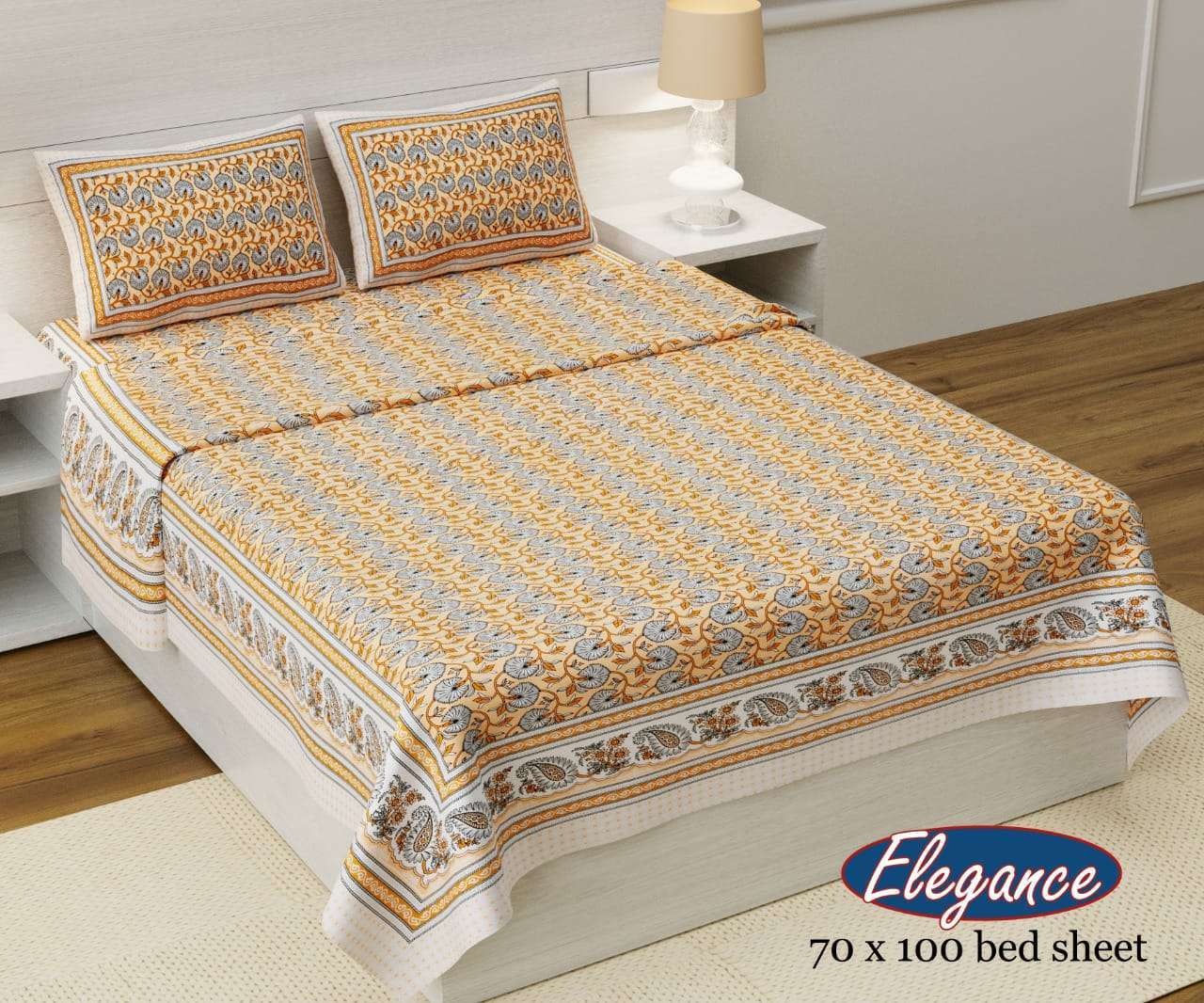 elegance jaipuri cotton bedsheets with 2 pillow cover best wholesale rate