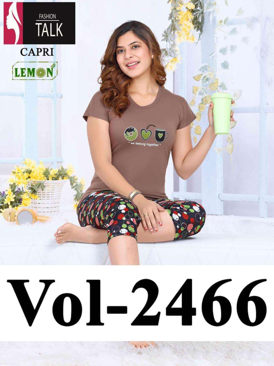 fashion talk lemon vol 2466 Shinker Hosiery Cotton Capri Night suits