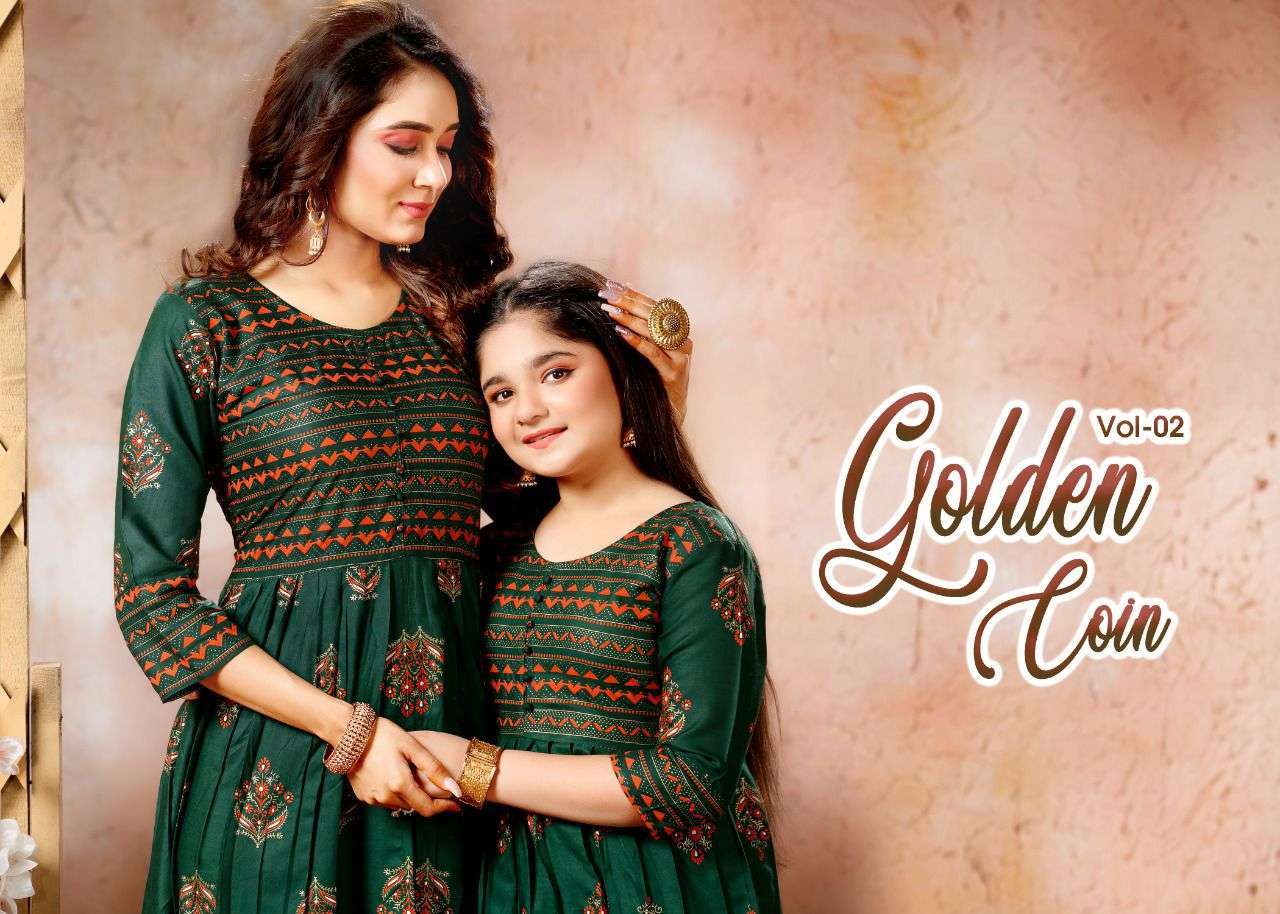 golden coin vol 2 series 201-207 heavy pure rayon 14 kg kurti 