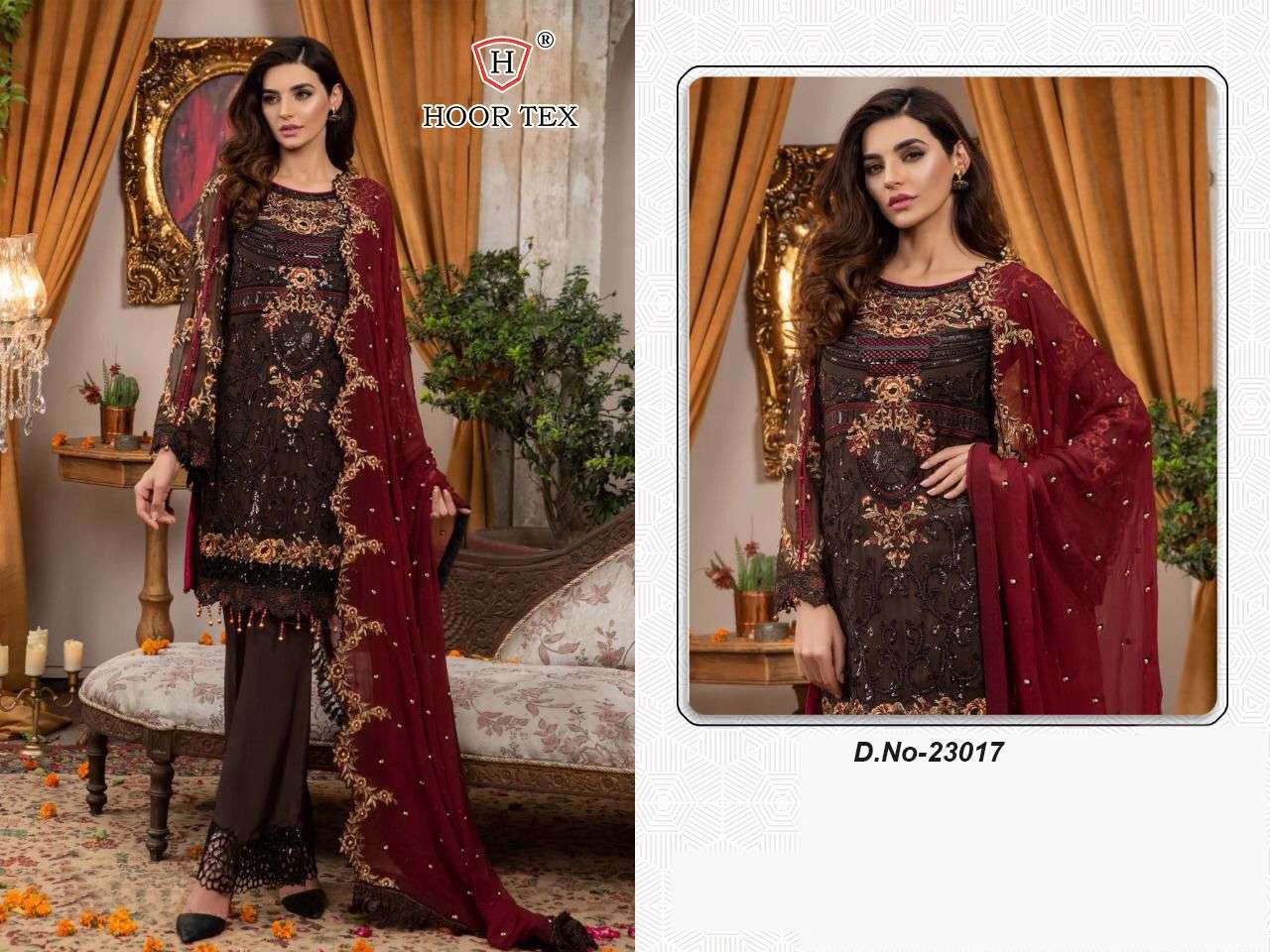 HOOR TEX 23017 DESIGNER FAUX GEORGETTE SUIT 