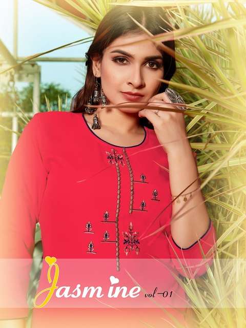 Jasmine Vol-1 series 101-106 pure rayon kurti 