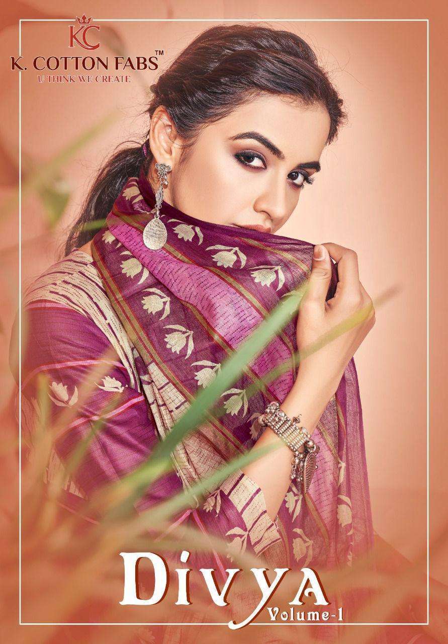 K.cotton fabs divya vol-1 series 1001-1012 cotton suit  