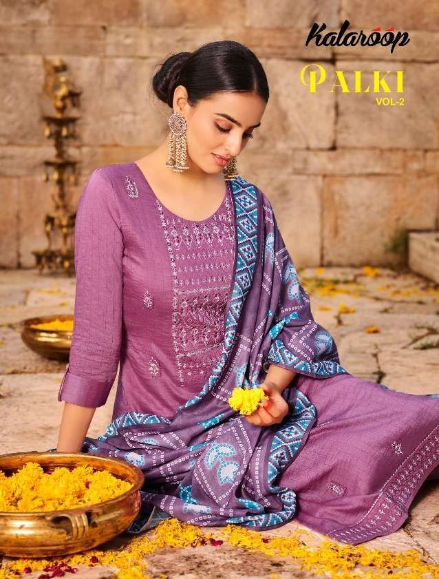 kalaroop palki vol 2 series 12847-12852 Fancy fabrics With sequence Work suit