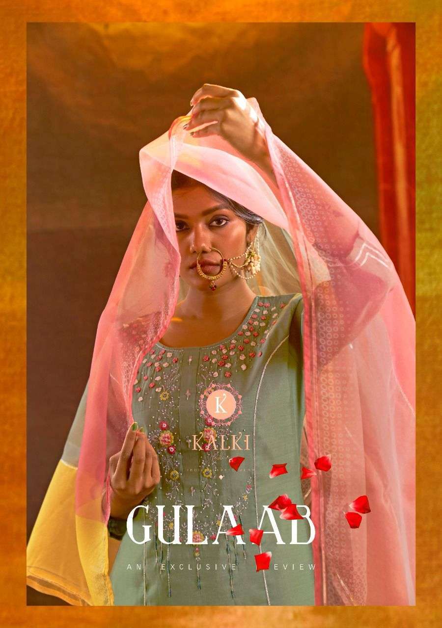 kalki gulaab series 52001-52006 pure viscose silk readymade suit 