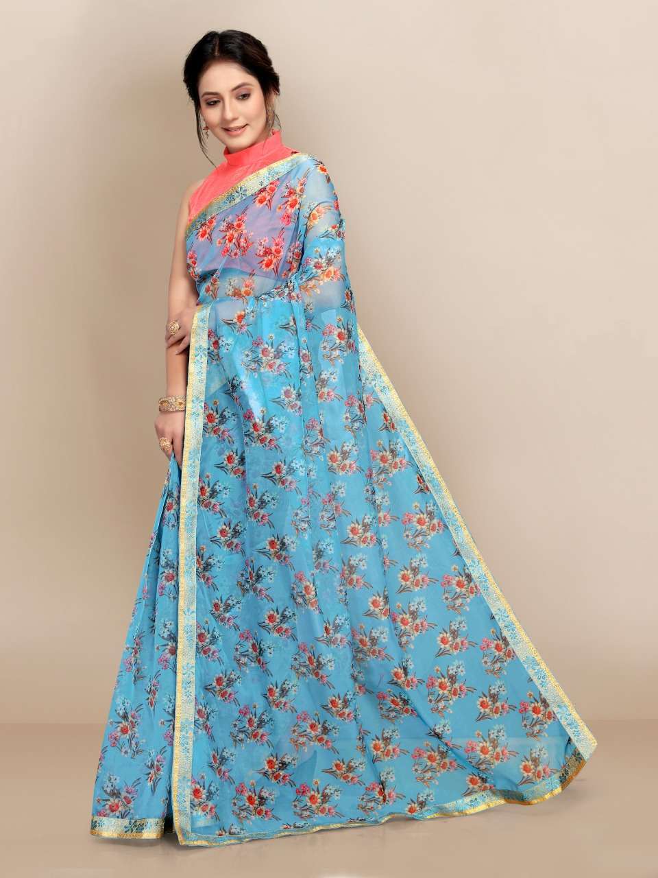 Kia Organza digital print sarees collection