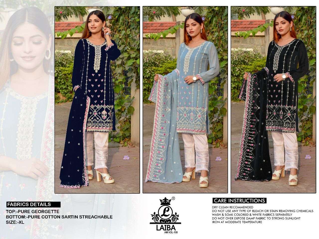 laiba am vol 108 Pure Heavy Georgette readymade suit 