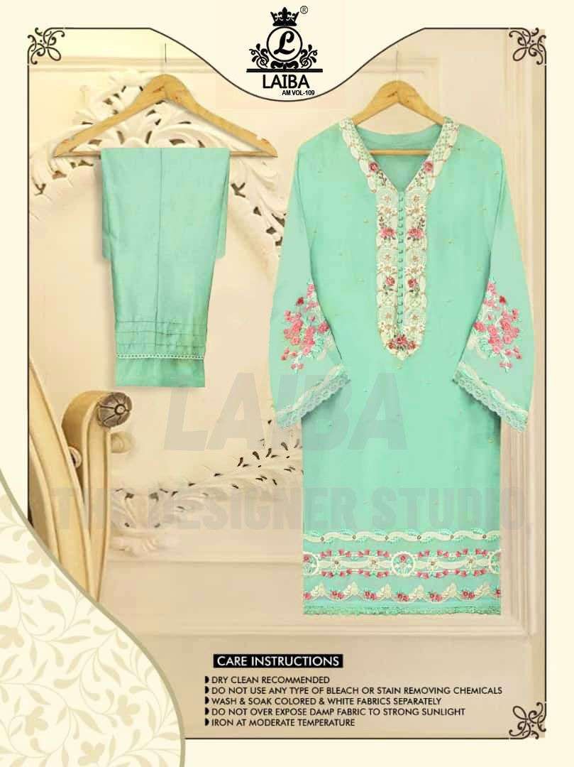 laiba designer am vol 109 Pure  georgette kurti With Classy zardosi Handwork