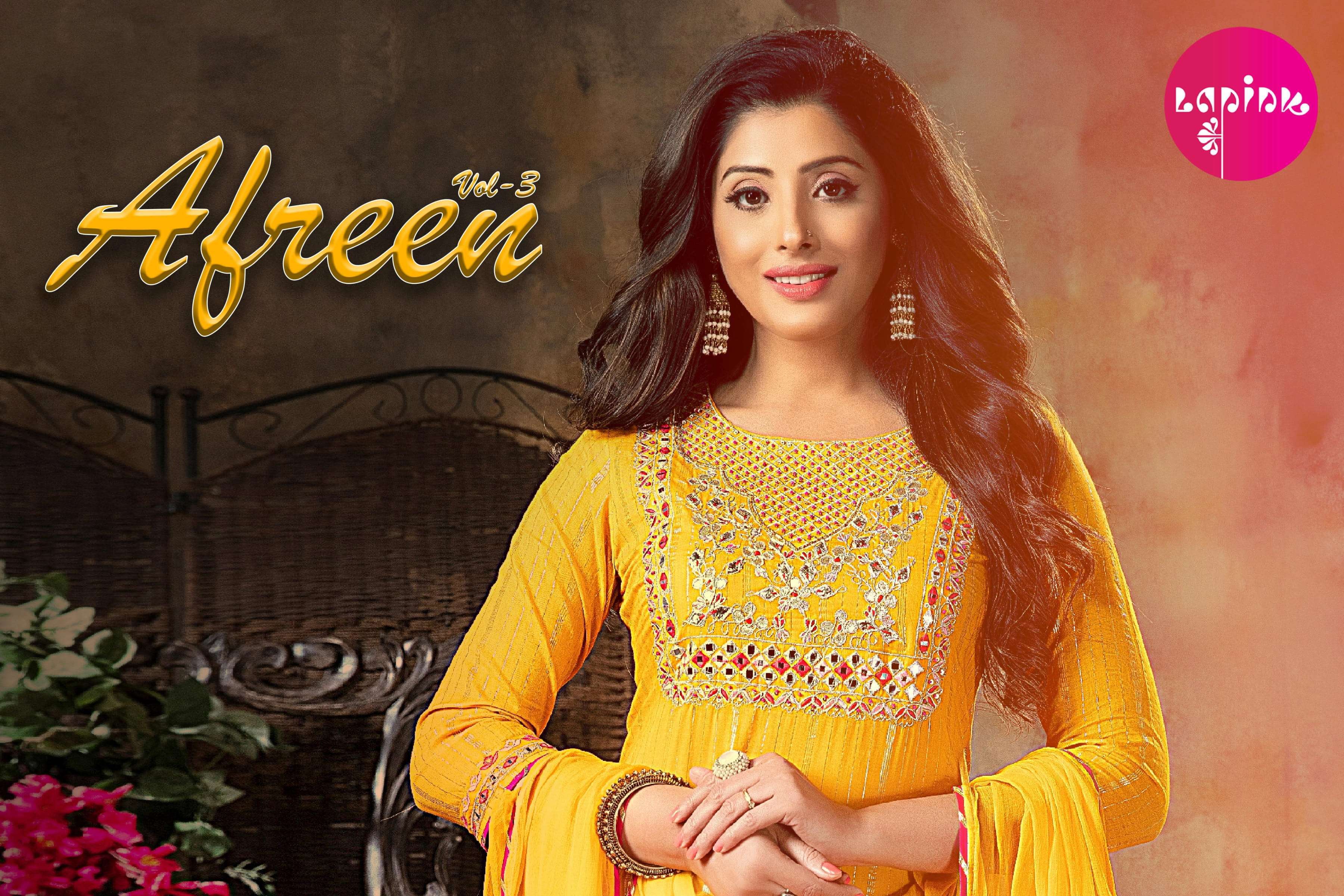 lapink afreen vol 3 series 301-303 cotton readymade suit 