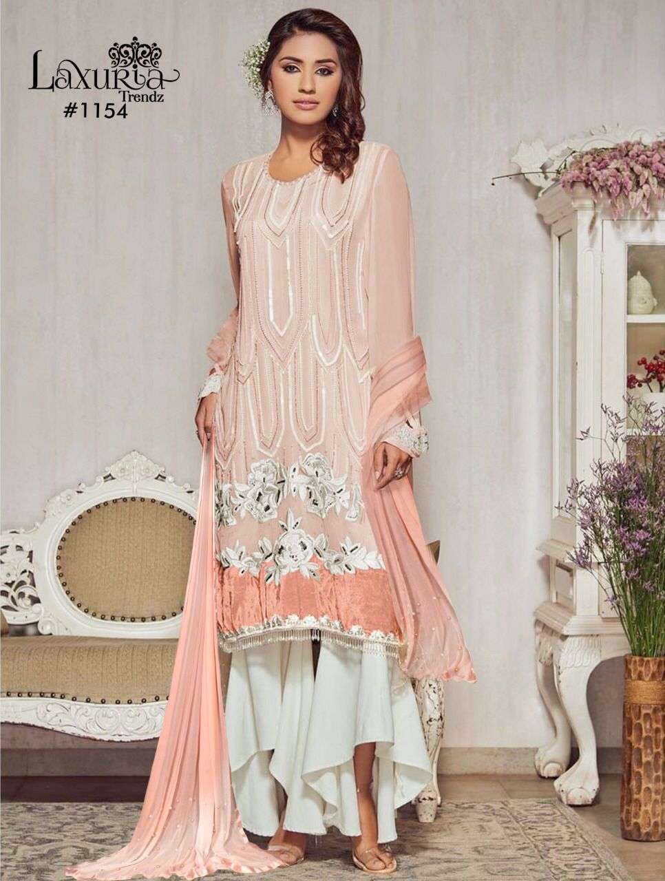 LAXURIA TRENDZ 1154 DESIGNER FAUX GEORGETTE SUITS