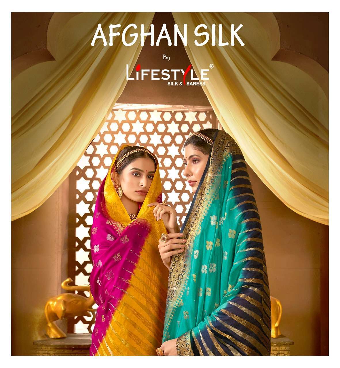 lifestyle afghan silk series 78201-78206 nylon silk saree