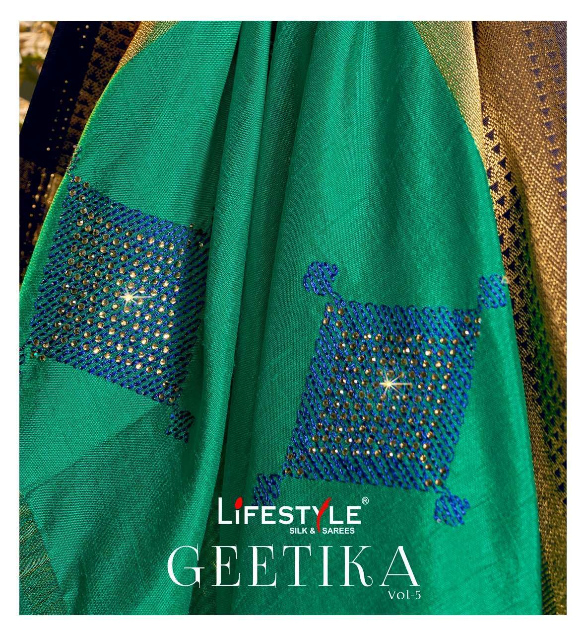 lifestyle geetika vol 5 series 79681-79686 nylon silk saree 