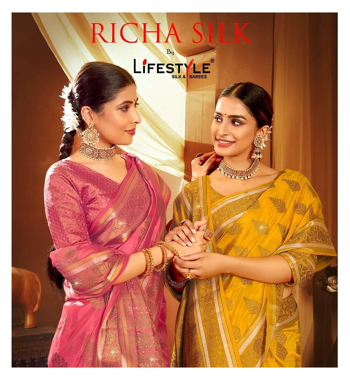 lifestyle richa silk vol 1 series 78161-78166 nylon silk saree