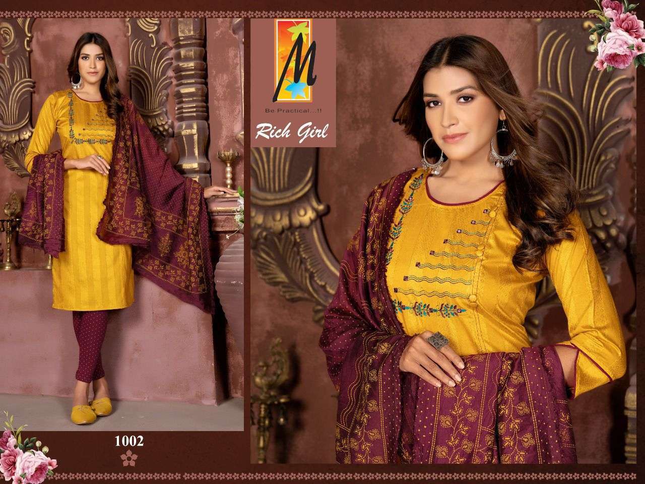 master rich girl series 1001-1008 Heavy Chanderi jacquard readymade suit