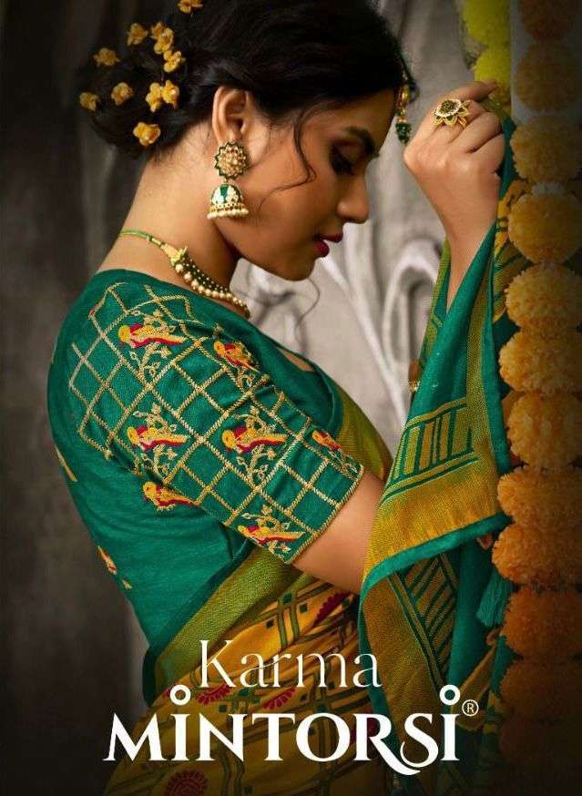 mintorsi karma series 26001-26012 silk brasso print saree