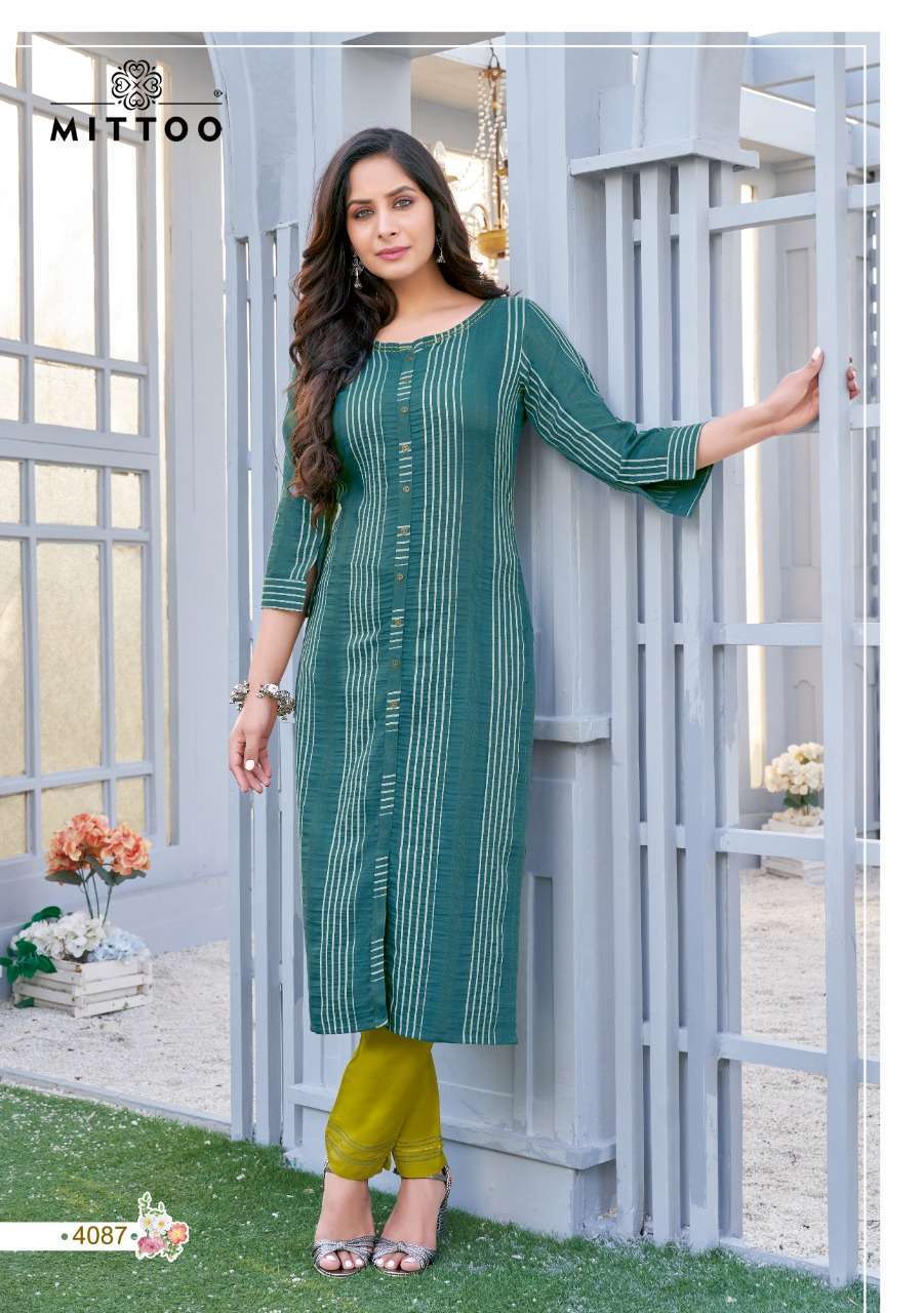 MOHINI VOL 11 BY MITTOO RAYON SLUB LYCRA DESIGNER KURTIS