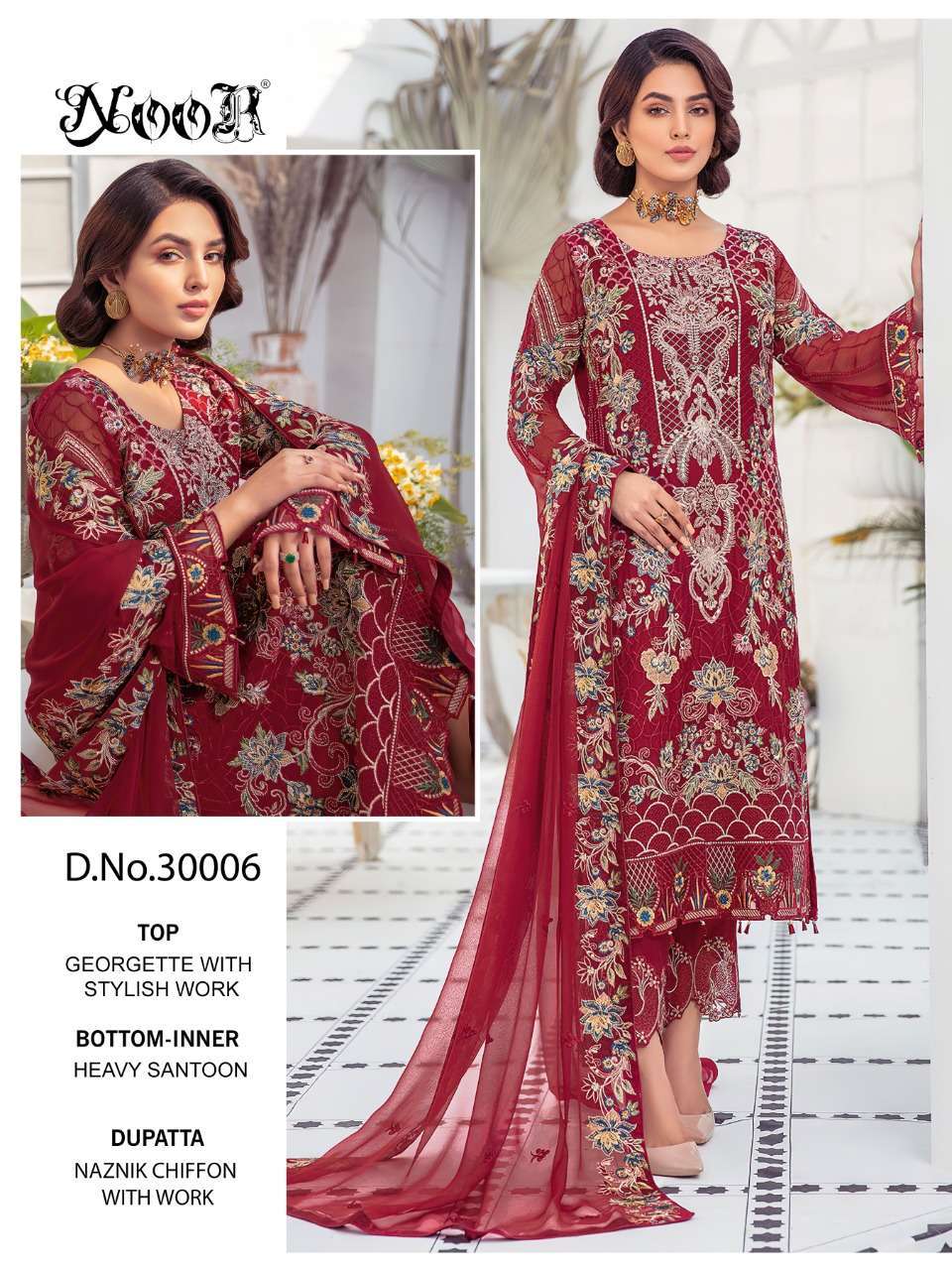 noor chevron vol 6 series 30006-30008 Georgette suit