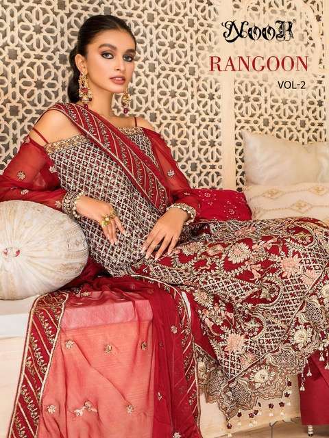 Noor Rangoon Vol-2 series 1206-1208 Georgette with Heavy Embroidery suit
