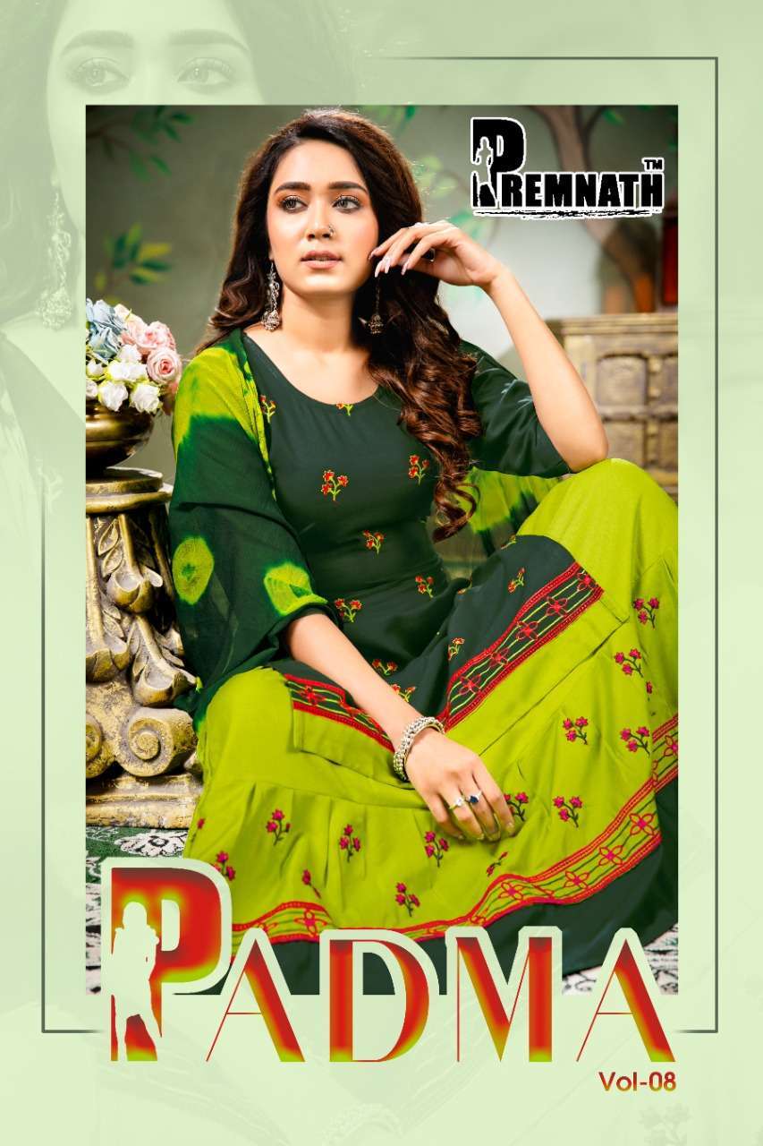 premnath padma vol 8 series 801-806 rayon readymade suit 