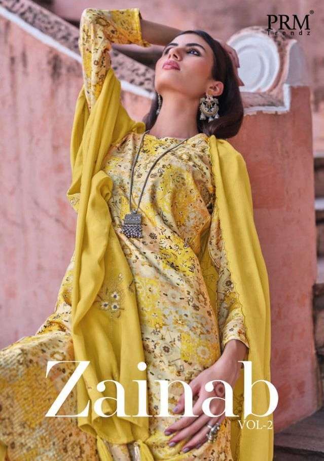 prm trendz zainab vol 2 series 8501-8508 pure jam cotton suit 
