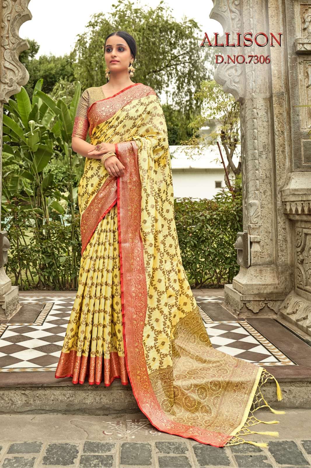 rajyog allison series 7301-7306 Soft Ghiccha Silk with banarasi body weaving saree