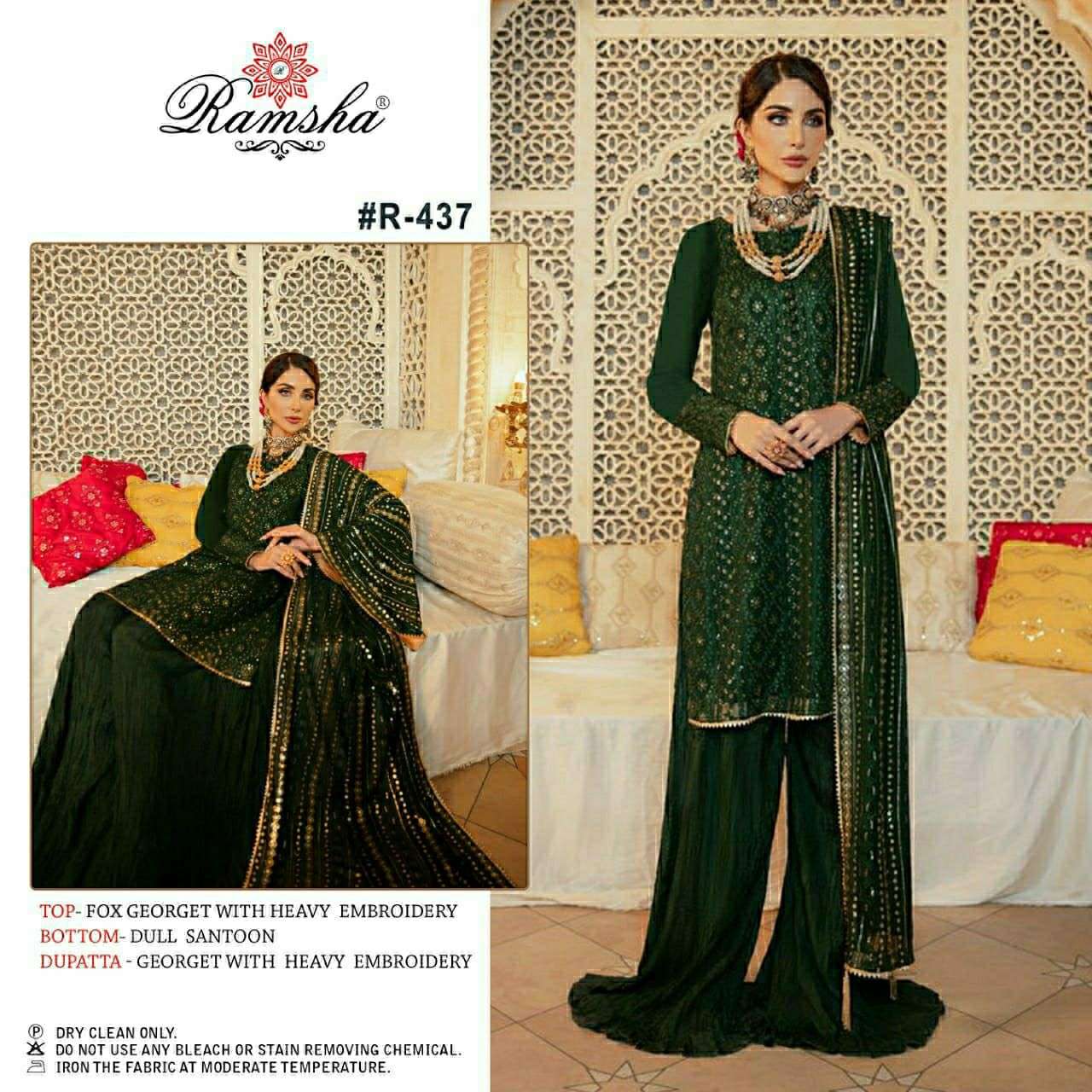 RAMSHA R-437 DESIGNER GEORGETTE SUIT 