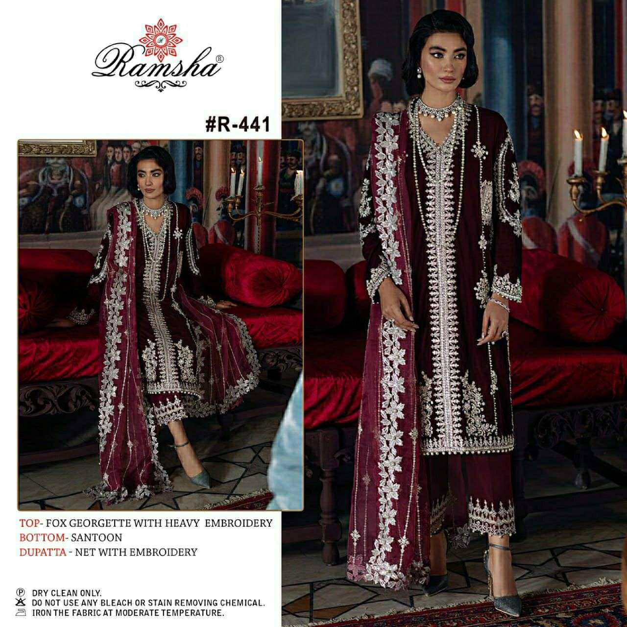 RAMSHA R-441 DESIGNER GEORGETTE SUIT 