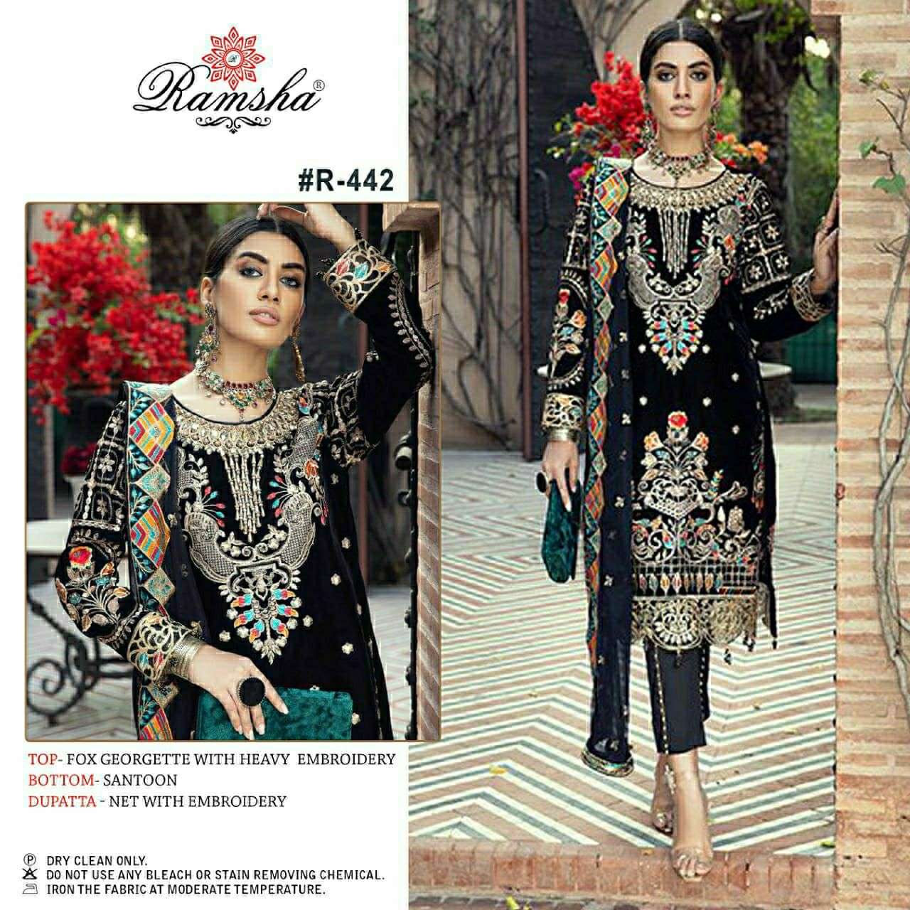 RAMSHA R-442 DESIGNER GEORGETTE SUIT 