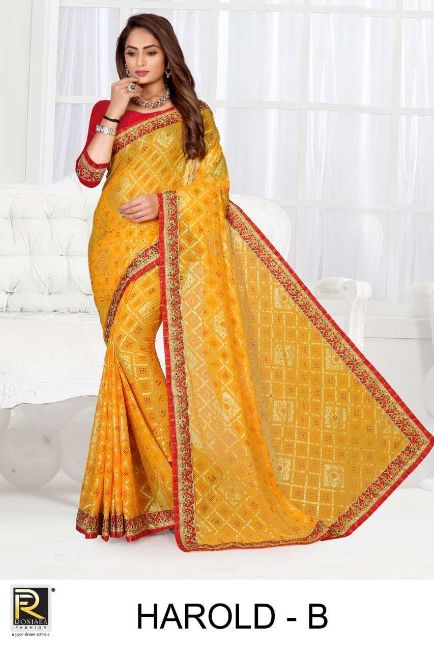 ranjna saree harold 60 gm georgette embroidery saree