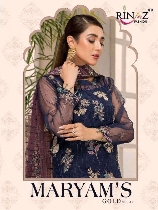 RINAZ MARYAMS GOLD VOL 16 GEORGETTE HEAVY WORK PAKISTANI SUITS