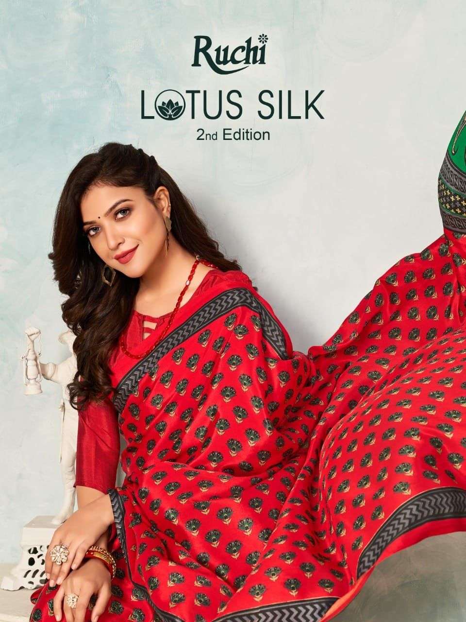 Ruchi sarees lotus silk-2 series 14401-14406 silk crape saree 