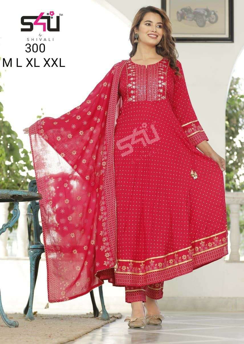 s4u 300 design combo set of top with bottom and dupatta